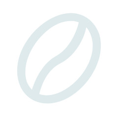 Coffee bean outline icon in pastel green style