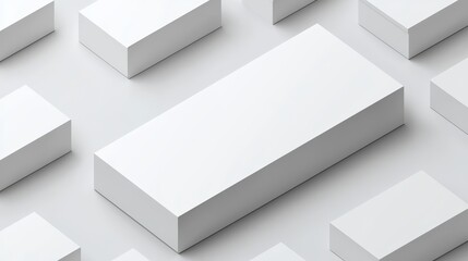 White Box Mockup Minimalist Composition, Product Packaging Design, 3D Render, Branding Mockup,Packaging