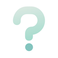 Question mark icon in pastel green minimalist style