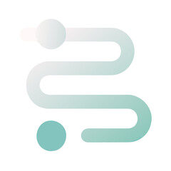 Obraz premium Curved path icon with dots in pastel green design