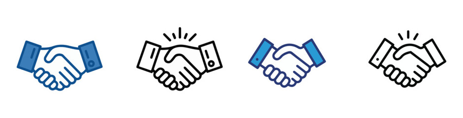 Friendly Handshake Icon Vector – Business Partnership Symbol on Transparent Background for Apps and Web Design. Business Agreement, Partnership Deal, and Friendly Handshake Symbols