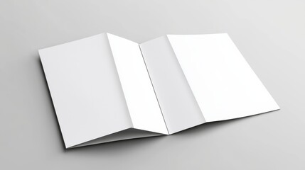 Z-Fold Brochure Mockup Blank, White, Tri-Panel Design, Print Template brochure template, z-fold mockup