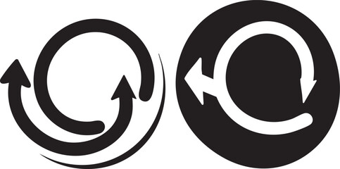 Vector tire track symbol design with a shiny refresh button concept