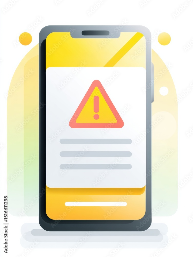 Leinwandbilder notification alert blocking screen view with warning symbol in a modern design
