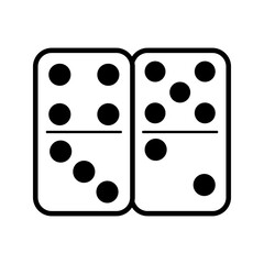  dominoes icon white on background