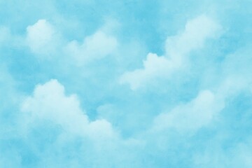 Watercolor Sky Background with Soft Blue Clouds