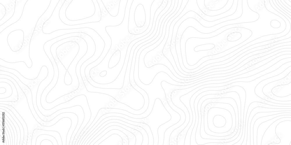Fototapete geographic contour map paper texture. terrain path isolated on a background.geographic mountain reli