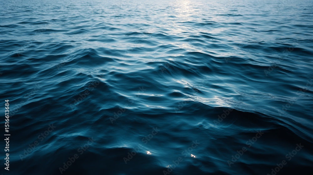 Aufkleber serene closeup of calm rippled water surface reflecting ambient light with copy space for design