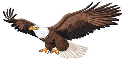 Obraz premium Majestic Cartoon Eagle Flying Vector Illustration for Design Projects