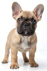 Fototapeta premium cute french bulldog puppy on white
