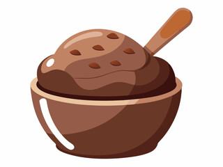 Delicious chocolate ice cream in a bowl