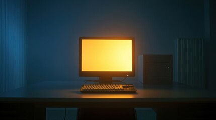 Nighttime computer glow.