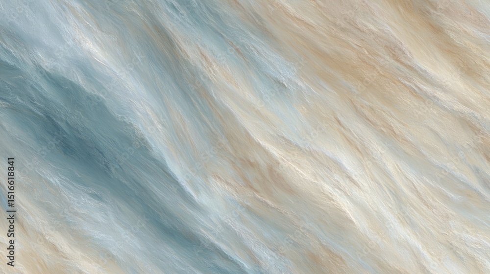 Aufkleber swirling abstract stone surface in teal and cream shades with soft textures and natural patterns for