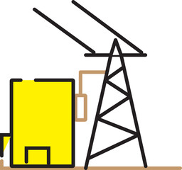 Electric power plant with transmission