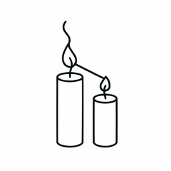 Obraz premium Outlined candle lighting another — emotional influence and care.