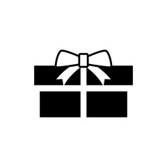 Gift Box with Ribbon Tied Top Icon.