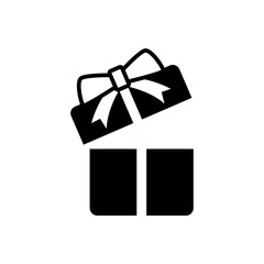 Gift Box with Ribbon Tied Top Icon.