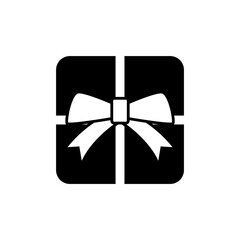 Gift Box with Ribbon Tied Top Icon.