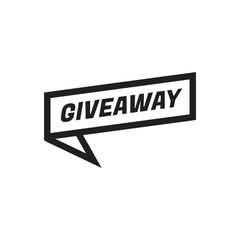 Giveaway banner icon. Gift box. Flat style.