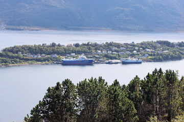 Ships near Alesund city in the summer, Norway