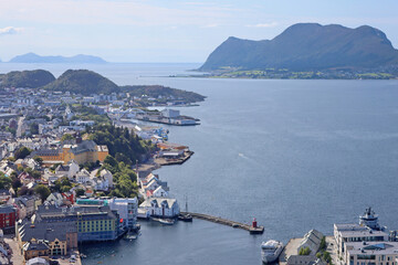 Beautiful landscape of Alesund city in the summer, Norway