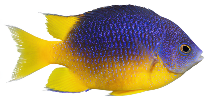 Vibrant Yellow and Blue Reef Fish A Stunning Aquatic Creature