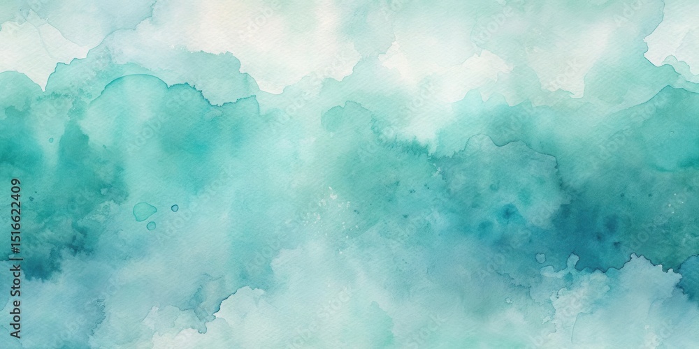 Aufkleber abstract teal watercolor wash background texture, ideal for design projects and artistic application