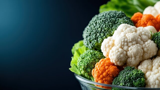 A vibrant assortment of broccoli, cauliflower, and lettuce showcases the beauty of fresh vegetables, highlighting healthy living, nutrition, and nature’s bounty for a kitchen setting.