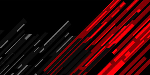 Modern Abstract geometric red and black color Background. Motion, sport, lines. Poster, wallpaper, Landing page. Vector Illustration