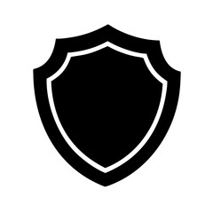 Black Crest-Emblazoned Shield Vector Icon – Heraldic Silhouette Symbol for Fantasy and Medieval Themes
