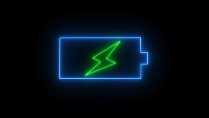 Electric battery power charge icon graphic.