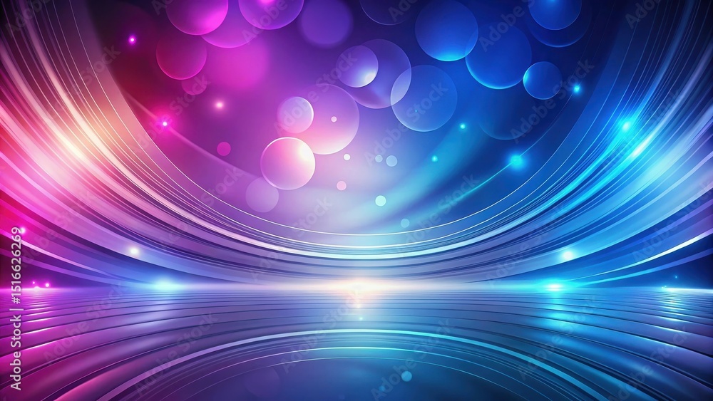 Aufkleber Abstract Background with Dynamic Swirling Lines and Glowing Orb Effects