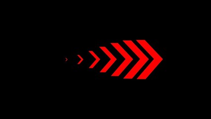 Glowing red loading on a black background. 4k illustration.