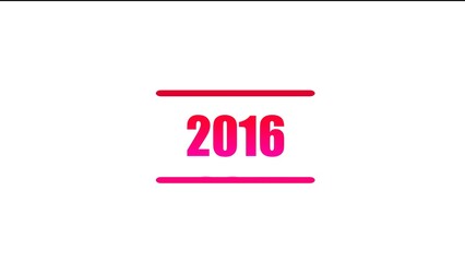 Glowing 2016 year. on a whit background. 4k illustration.	