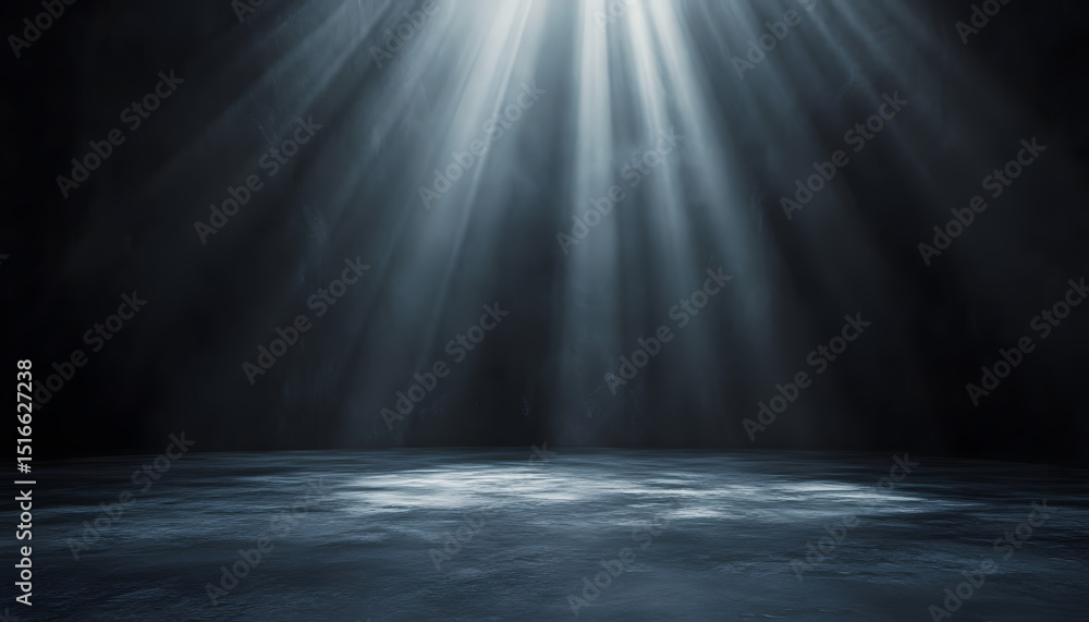 Poster dark abstract background. empty neon stage with rays.