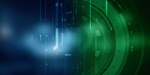 2d illustration Abstract futuristic electronic circuit technology background