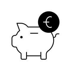 Savings Piggy Bank Icon – Finance, Investment, Money Management Vector