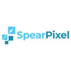 spear pixel flat minimalist logo design