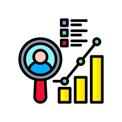 Market Research lineal color icon