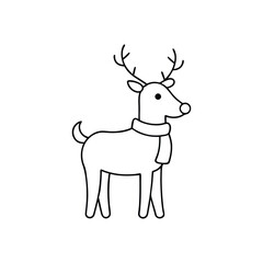 christmas deer with a red ribbon