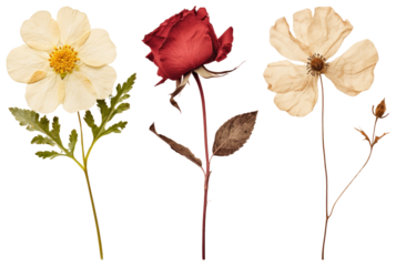 PNG Dried flowers vintage elegance, element set on transparent background