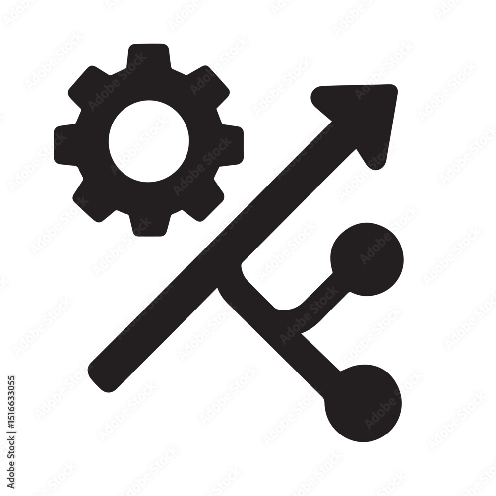 Poster growth and development icon: a dynamic icon representing progress, innovation, and interconnectednes