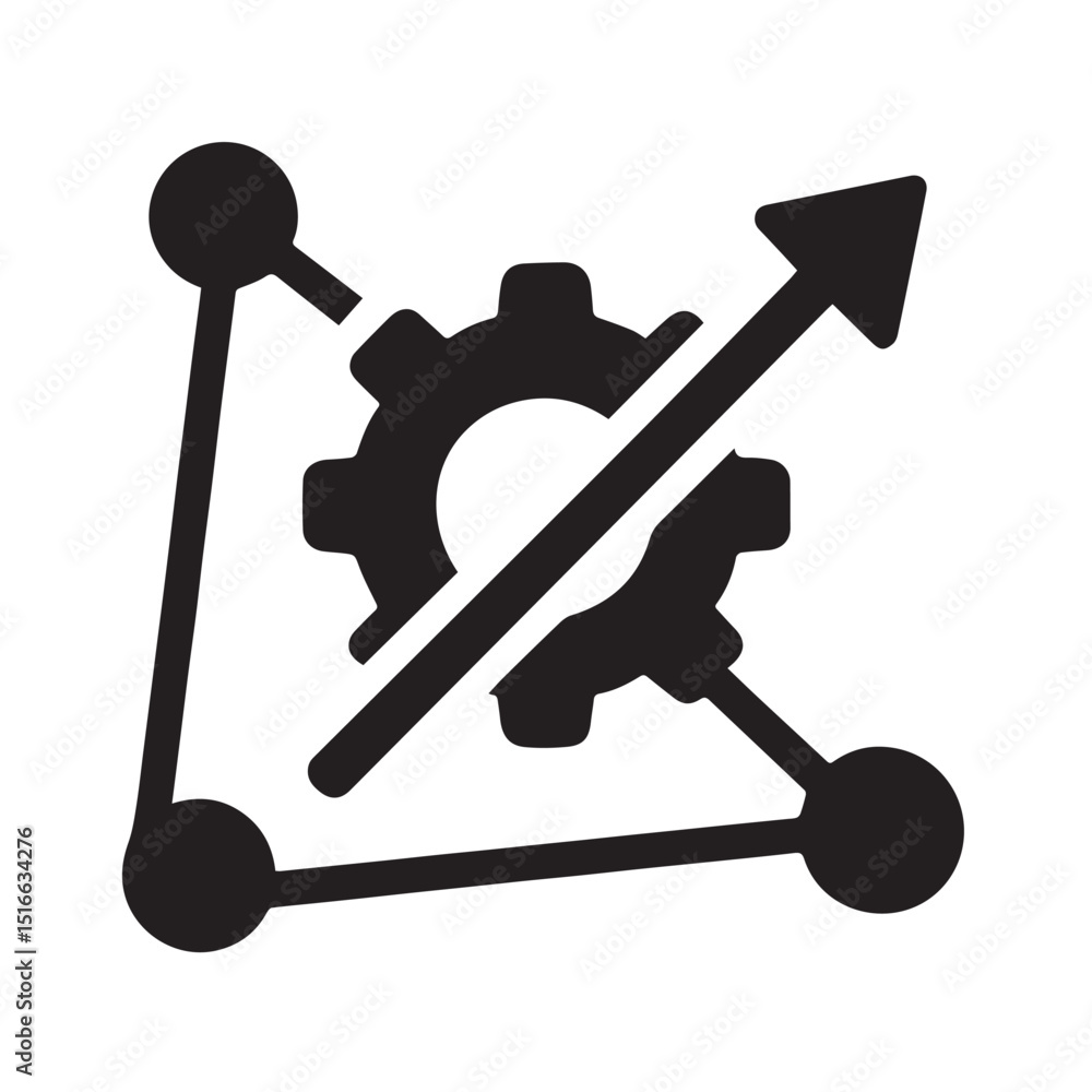 Poster digital process transformation icon: a conceptual icon representing digital process transformation, 
