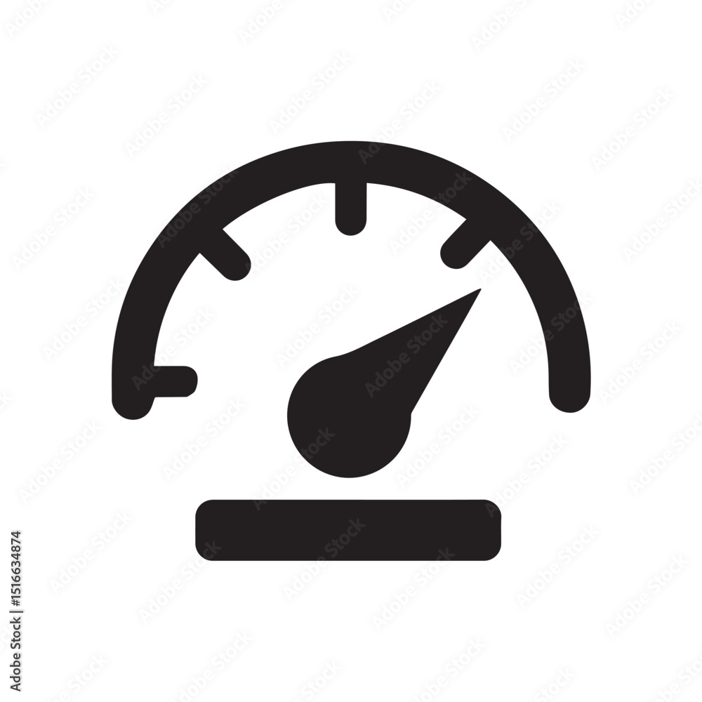 Poster speedometer icon: a simple yet effective speedometer icon, symbolizing speed, performance, and effic