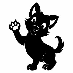 Fototapeta premium black cat cartoon