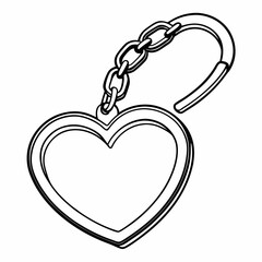Heart-Shaped Keychain Illustration  A Simple Design for Valentine's Day or Anniversary Gifts