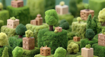 Miniature Eco-Friendly Village Inspired by Nature