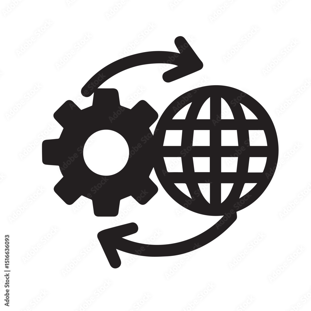 Poster global connectivity concept: illustrating the interconnectedness of global business and technology. 