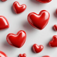 Fototapeta premium 3D floating red hearts