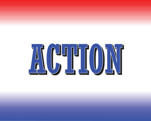 Bold Blue 'ACTION' Text on a Gradient Background